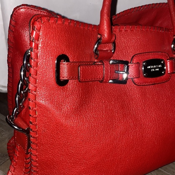 MICHAEL KORS ~ Whipped Hamilton Red Leather ~ Convertible Crossbody ~ Satchel - Picture 3 of 11